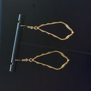 Two Inch Gold-tone Earrings